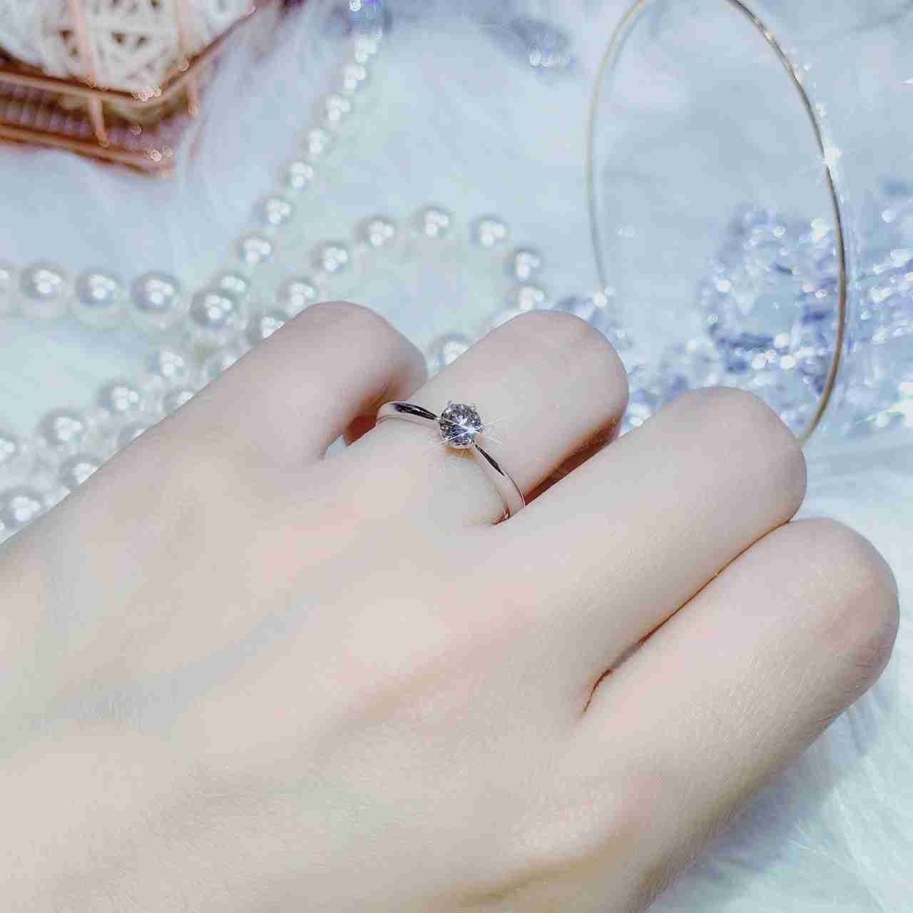 2671-鑽石六爪鑲女戒-0.30ct