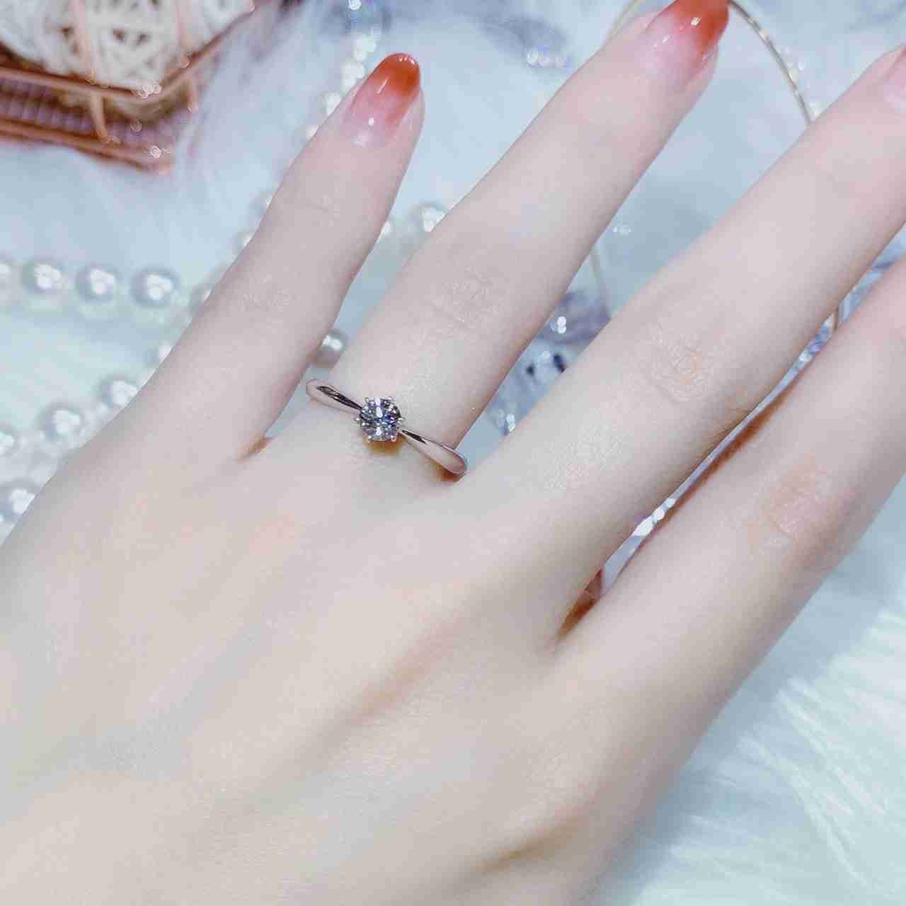 2671-鑽石六爪鑲女戒-0.30ct