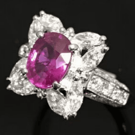GIA-橢圓-紅寶石-2.02ct-戒指-Purplish Red-NO
