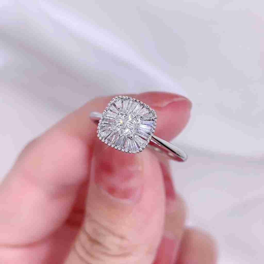 T型-公主方-鑽石-0.47ct-戒指-D-VS2-K白色-18k